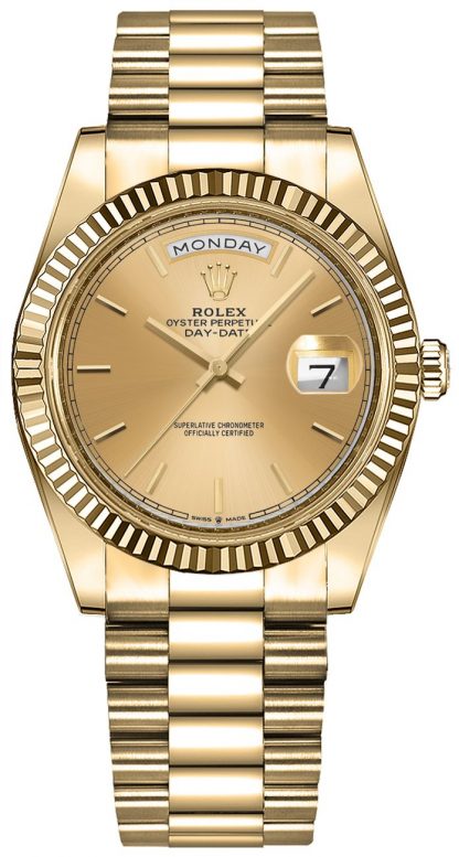 replique Montre Rolex Day-Date 36 en or jaune 18 carats pour femme 128238