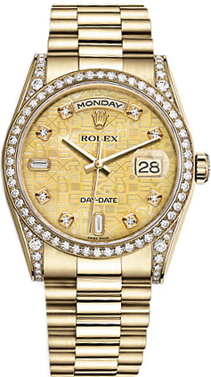 replique Montre Rolex Day-Date 36 en or jaune massif 18 carats 118388