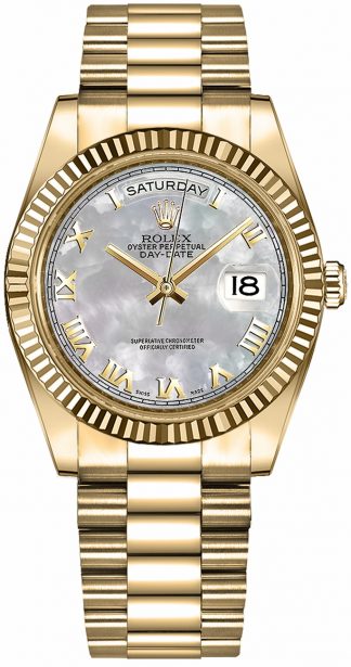 replique Montre Rolex Day-Date 36 nacre romaine en or 118238