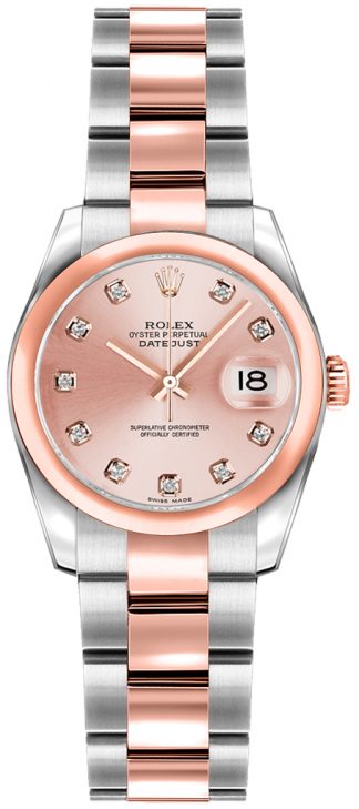 replique Montre Rolex Lady-Datejust 26 diamant rose or rose et acier 179161