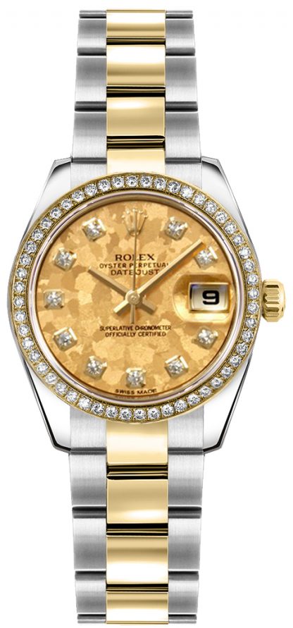 replique Montre Rolex Lady-Datejust 26 diamants or et acier 179383