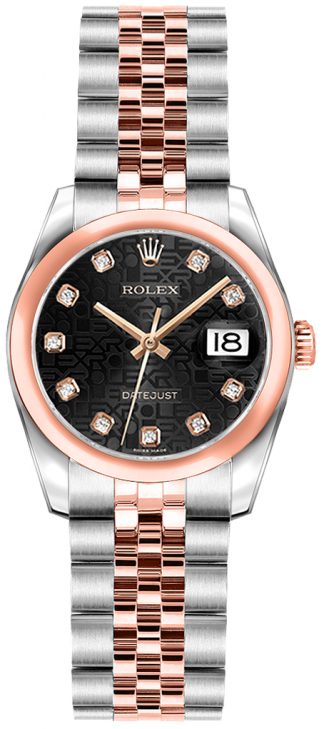 replique Montre Rolex Lady-Datejust 26 en acier et or rose 179161