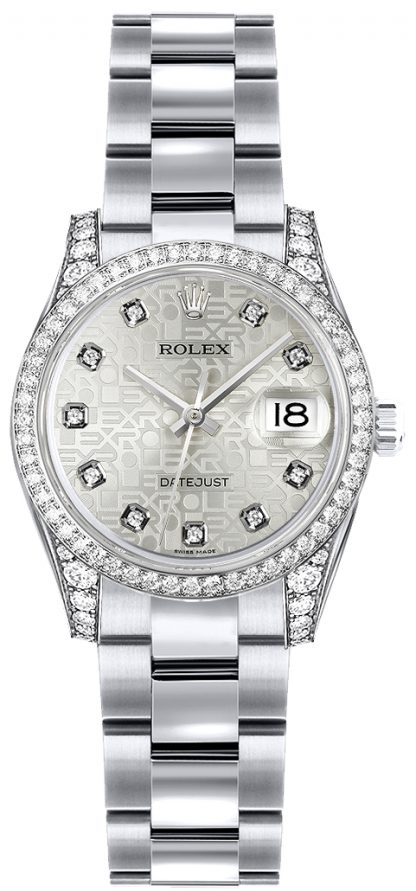 replique Montre Rolex Lady-Datejust 26 en or blanc massif 18 carats 179159