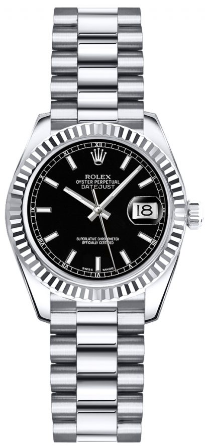 replique Montre Rolex Lady-Datejust 26 en or blanc massif 18 carats 179179