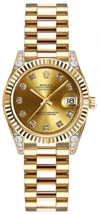 replique Montre Rolex Lady-Datejust 26 en or jaune 179238