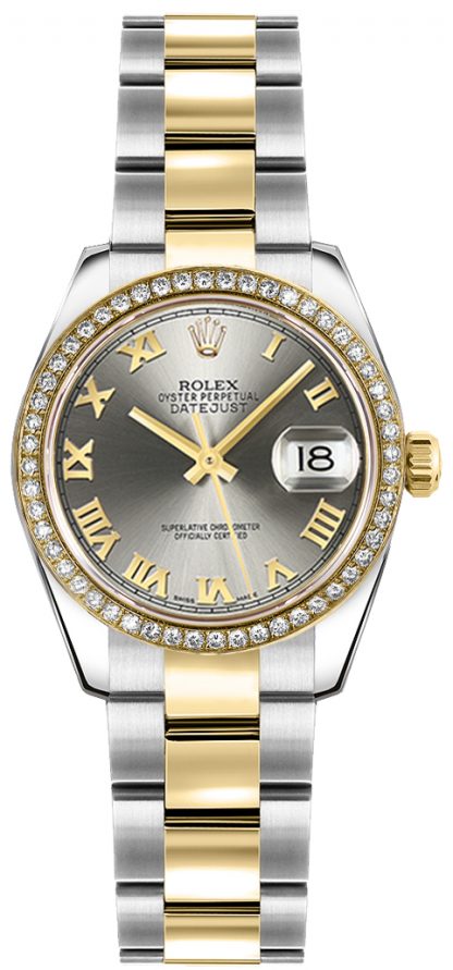 replique Montre Rolex Lady-Datejust 26 en or jaune et acier 179383