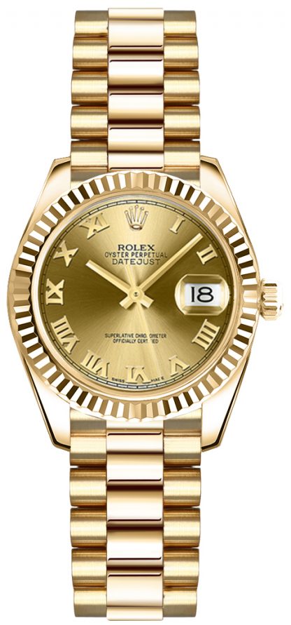 replique Montre Rolex Lady-Datejust 26 en or massif 179178