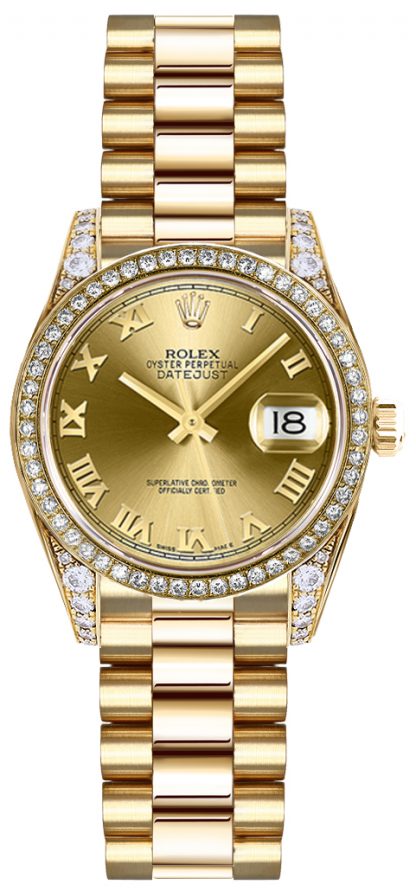 replique Montre Rolex Lady-Datejust 26 en or massif avec diamant 179158