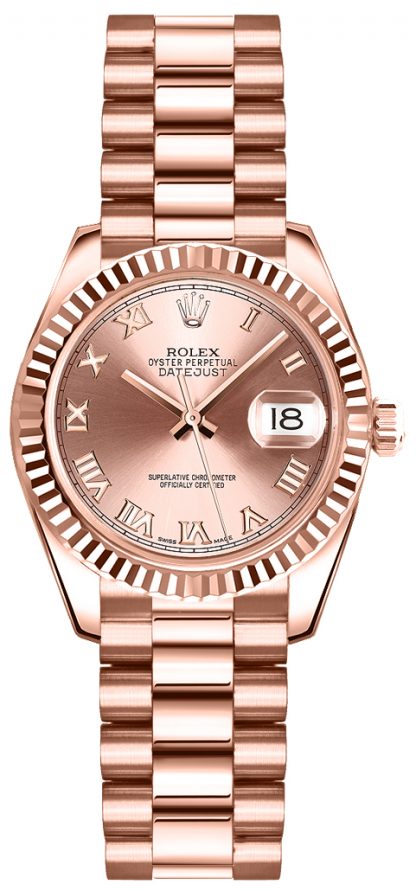 replique Montre Rolex Lady-Datejust 26 en or rose 179175