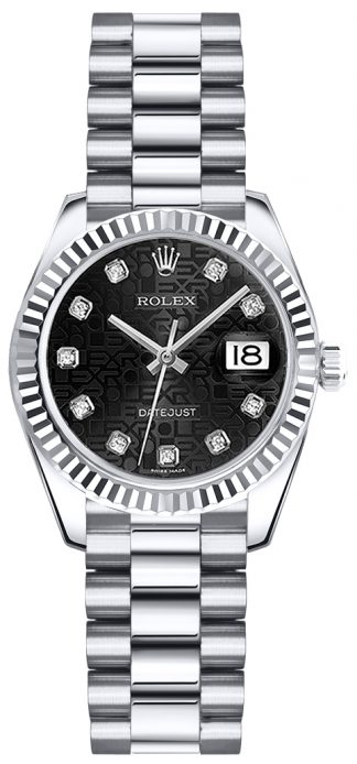 replique Montre Rolex Lady-Datejust 26 pour femme en or blanc massif 179179