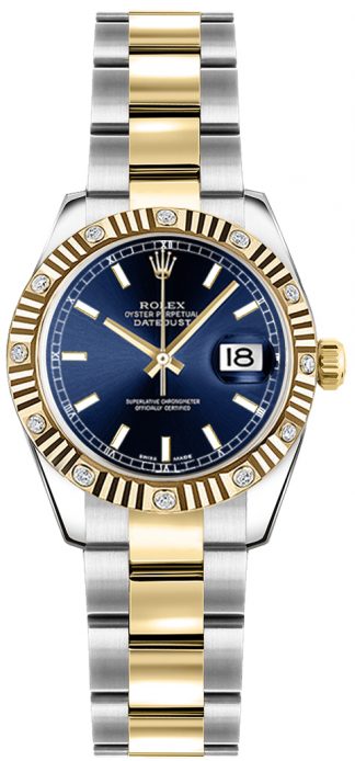 replique Montre Rolex Lady-Datejust 26 à cadran bleu 179313