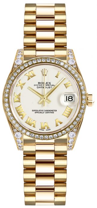 replique Montre Rolex Lady-Datejust 26 à chiffres romains blancs 179158