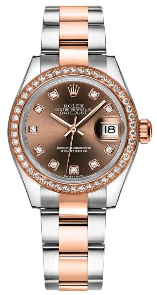 replique Montre Rolex Lady-Datejust 28 Diamond Gold & Steel 279381RBR