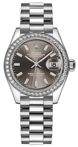 replique Montre Rolex Lady-Datejust 28 Platine 279136RBR