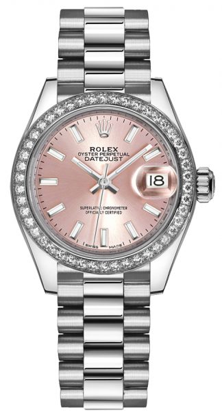 replique Montre Rolex Lady-Datejust 28 cadran rose platine 279136RBR