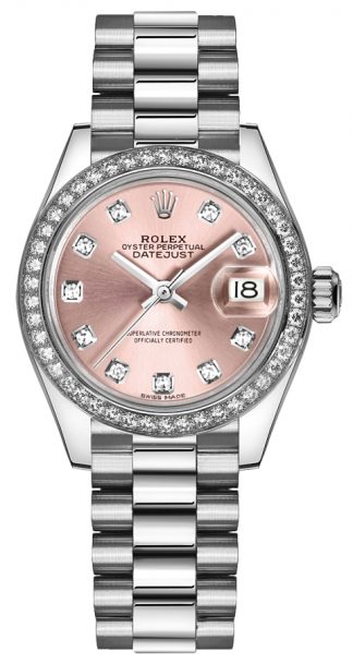 replique Montre Rolex Lady-Datejust 28 diamant rose platine 279136RBR