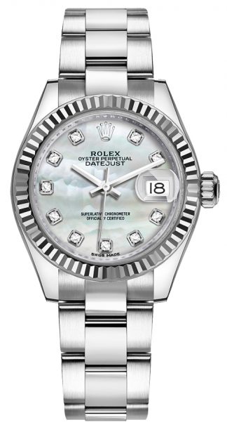 replique Montre Rolex Lady-Datejust 28 en nacre et diamant 279174