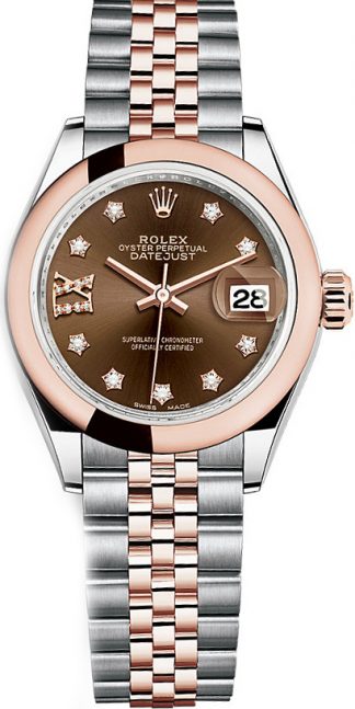 replique Montre Rolex Lady-Datejust 28 en or et acier 279161