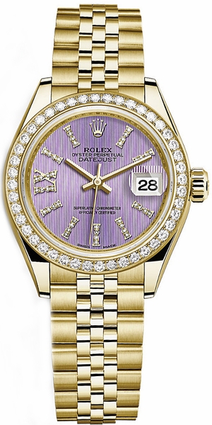 replique Montre Rolex Lady-Datejust 28 en or jaune 279138RBR