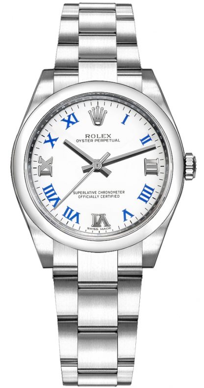 replique Montre Rolex Oyster Perpetual 31 cadran blanc or et acier 177200