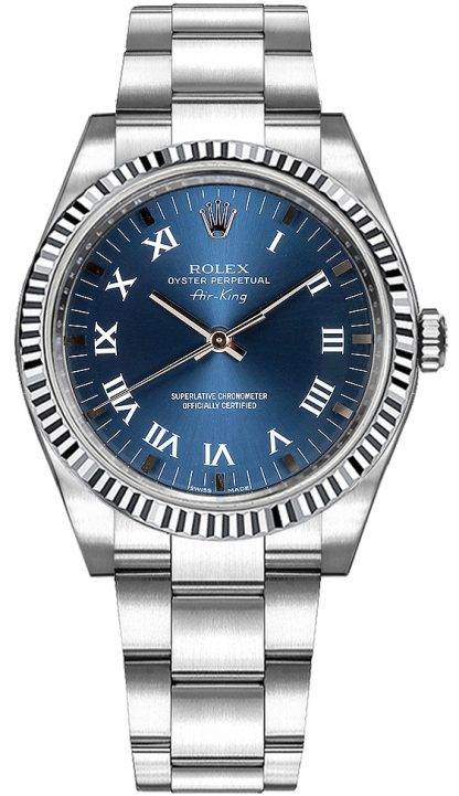 replique Montre Rolex Oyster Perpetual Air-King en acier inoxydable 114234