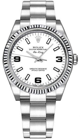 replique Montre Rolex Oyster Perpetual Air-King à cadran blanc 114234