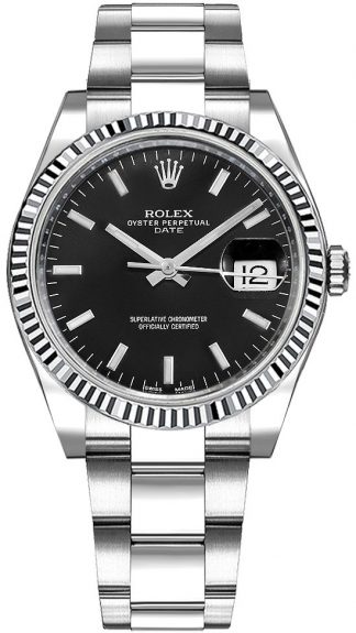 replique Montre Rolex Oyster Perpetual Date 34 cadran noir 115234