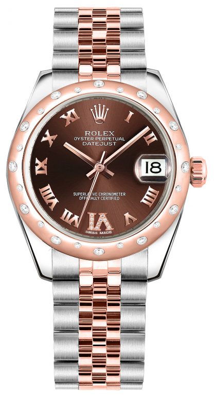 replique Montre automatique Rolex Datejust 31 en or rose massif et acier 178341