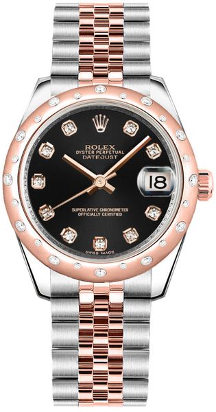 replique Montre bracelet Rolex Datejust 31 Black Diamond Jubilee 178341