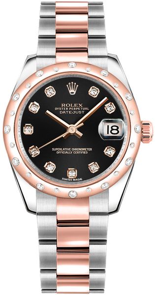 replique Montre bracelet Rolex Datejust 31 Black Diamond Oyster 178341