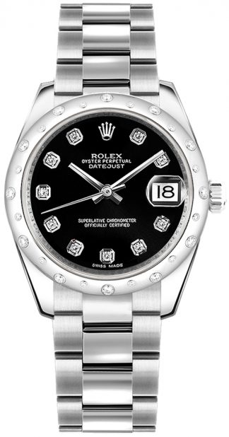 replique Montre bracelet Rolex Datejust 31 Black Diamond Oyster 178344