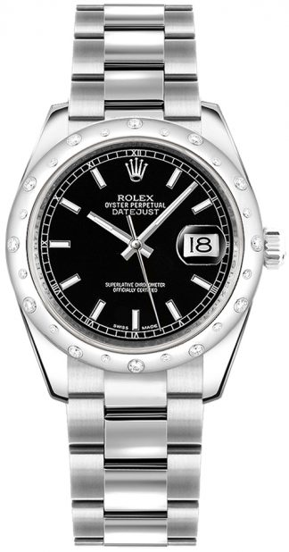 replique Montre bracelet Rolex Datejust 31 cadran noir Oyster 178344