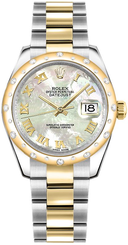 replique Montre bracelet Rolex Datejust 31 en nacre avec chiffre romain Oyster 178343