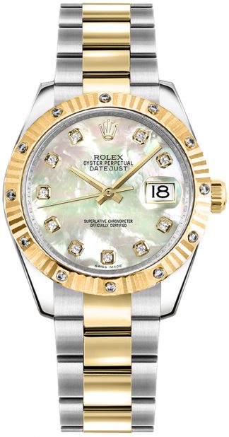 replique Montre bracelet Rolex Datejust 31 en nacre et diamant Oyster 178313