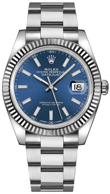 replique Montre bracelet Rolex Datejust 41 cadran bleu Oyster 126334