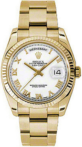 replique Montre bracelet Rolex Day-Date 36 cadran blanc Oyster 118238