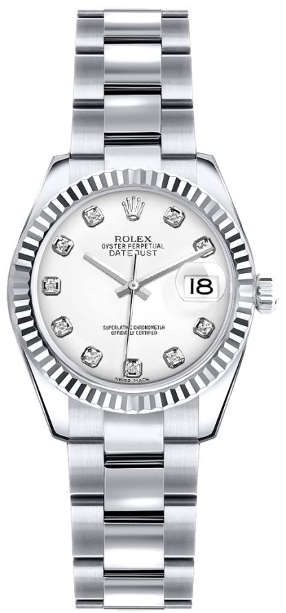 replique Montre bracelet Rolex Lady-Datejust 26 cadran blanc Oyster 179179