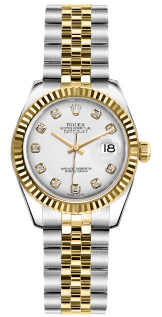 replique Montre bracelet Rolex Lady-Datejust 26 diamant blanc jubilé 179173