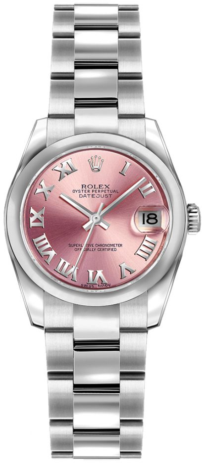 replique Montre bracelet Rolex Lady-Datejust 26 rose chiffre romain Oyster 179160