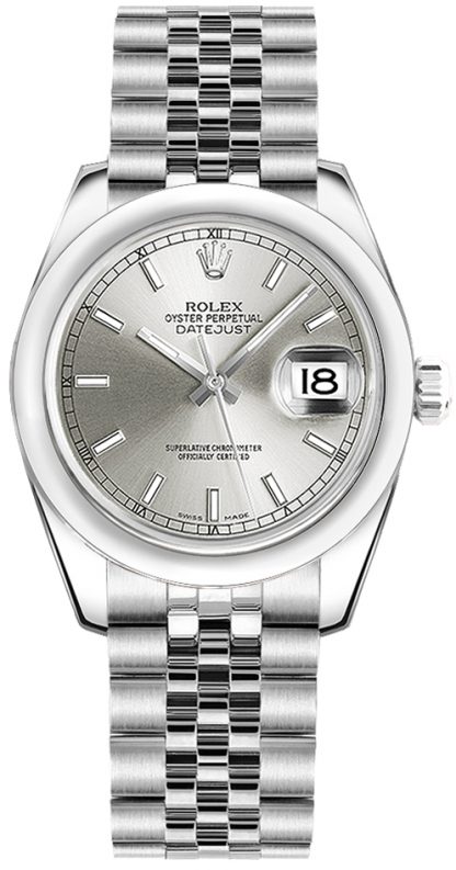 replique Montre bracelet jubilé cadran argenté Rolex Datejust 31 178240