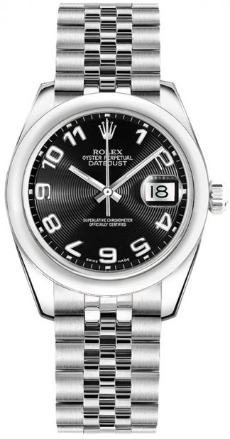 replique Montre cadran noir Rolex Datejust 31 Concentric Circle 178240