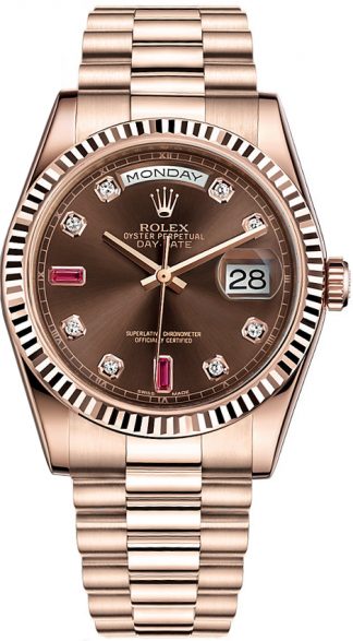 replique Montre de luxe Rolex Day-Date 36 en or rose 118235