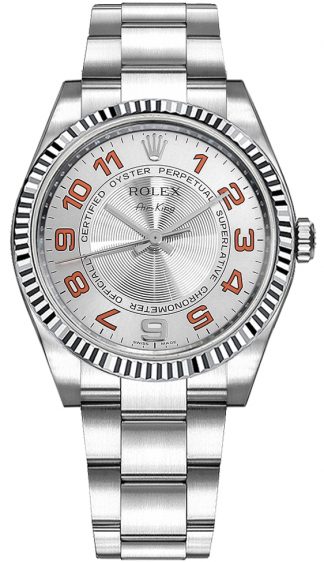 replique Montre de luxe à cadran argenté Rolex Oyster Perpetual Air-King 114234