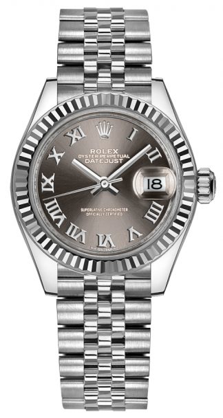 replique Montre en acier pour femme Rolex Lady-Datejust 28 279174