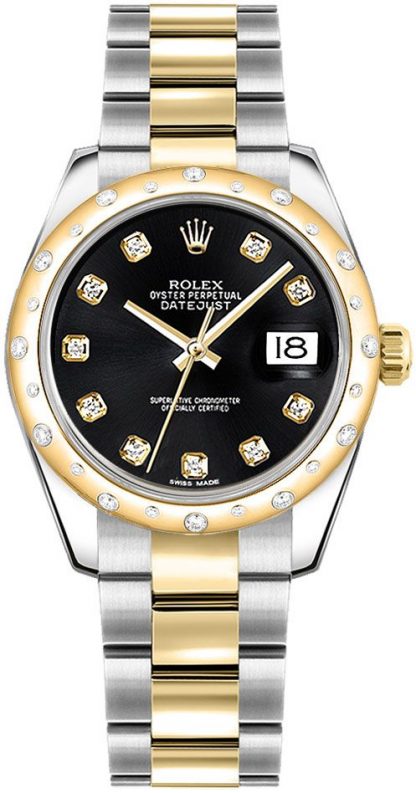 replique Montre femme Rolex Datejust 31 Black Diamond 178343