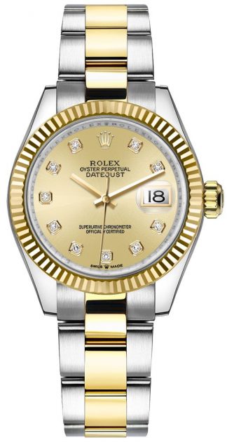 replique Montre femme Rolex Datejust 31 Champagne Diamond Dial 278273