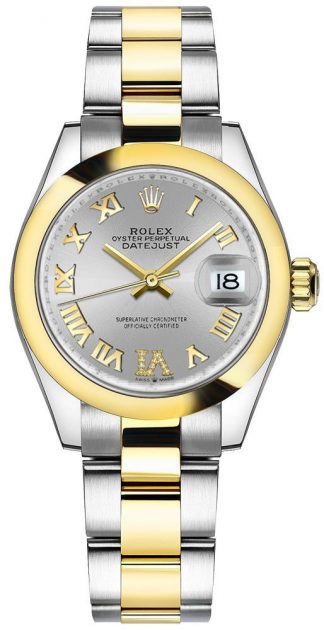 replique Montre femme Rolex Datejust 31 cadran argenté chiffres romains 278243