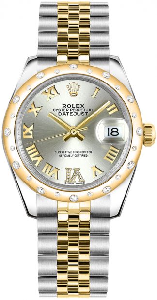 replique Montre femme Rolex Datejust 31 cadran argenté diamant 178343