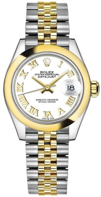 replique Montre femme Rolex Datejust 31 cadran blanc chiffres romains 278243