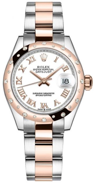 replique Montre femme Rolex Datejust 31 cadran blanc chiffres romains 278341RBR